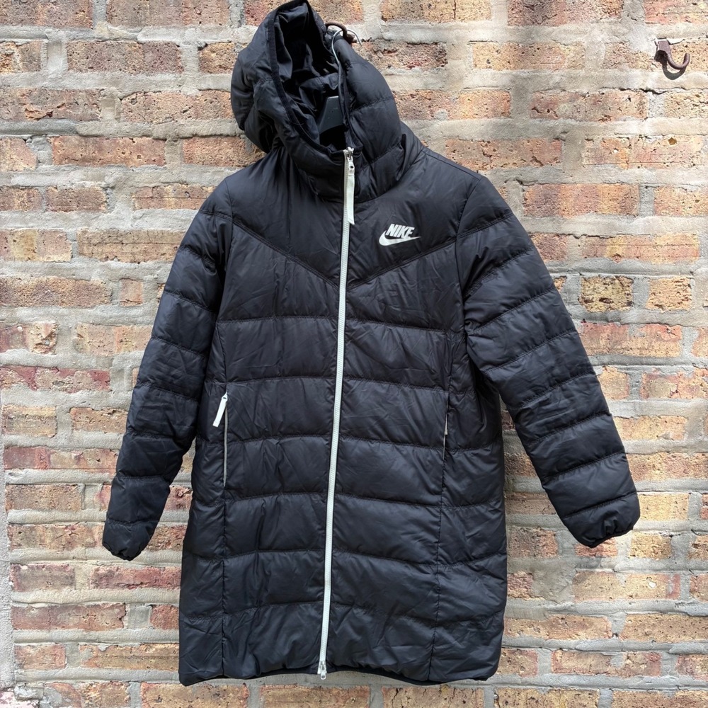 Nike Windrunner Reversible Down Fill Parka Jacket Black CU0284-010 Womens Medium